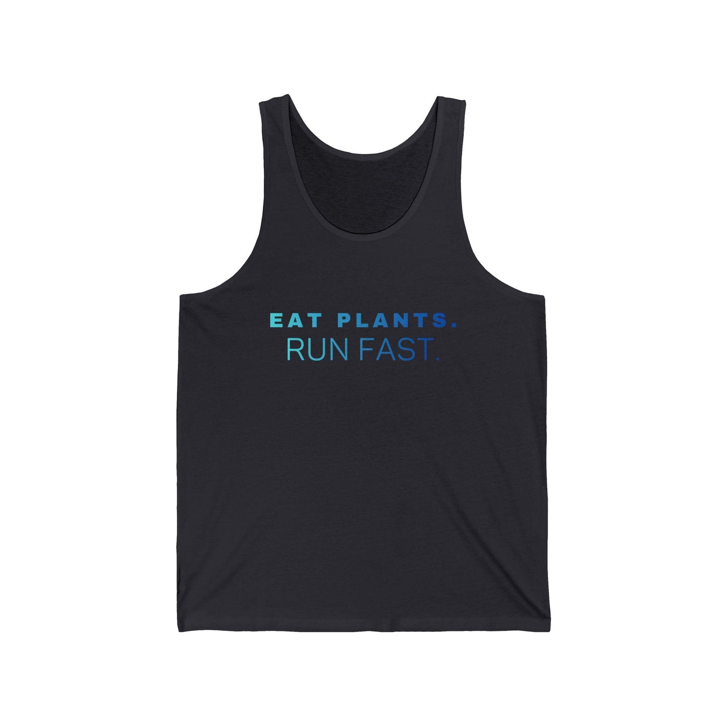 Eat Plants Run Fast Tank Top, Minimalist Vegan Workout Shirt, Plant Based Fitness Apparel