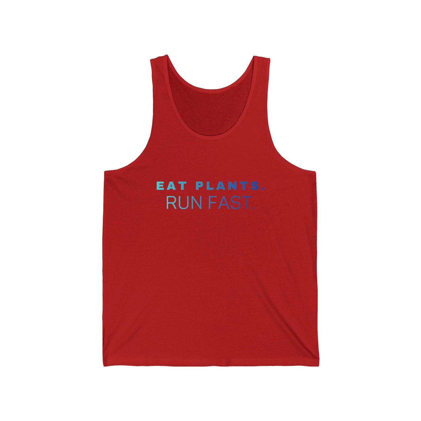Eat Plants Run Fast Tank Top, Minimalist Vegan Workout Shirt, Plant Based Fitness Apparel