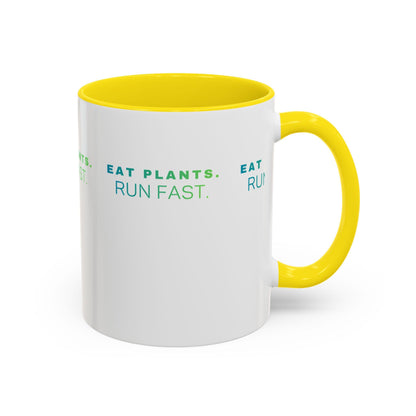 Eat Plants Run Fast Mug, Vegan Runner Coffee Cup, Plant-Based Athlete Gift