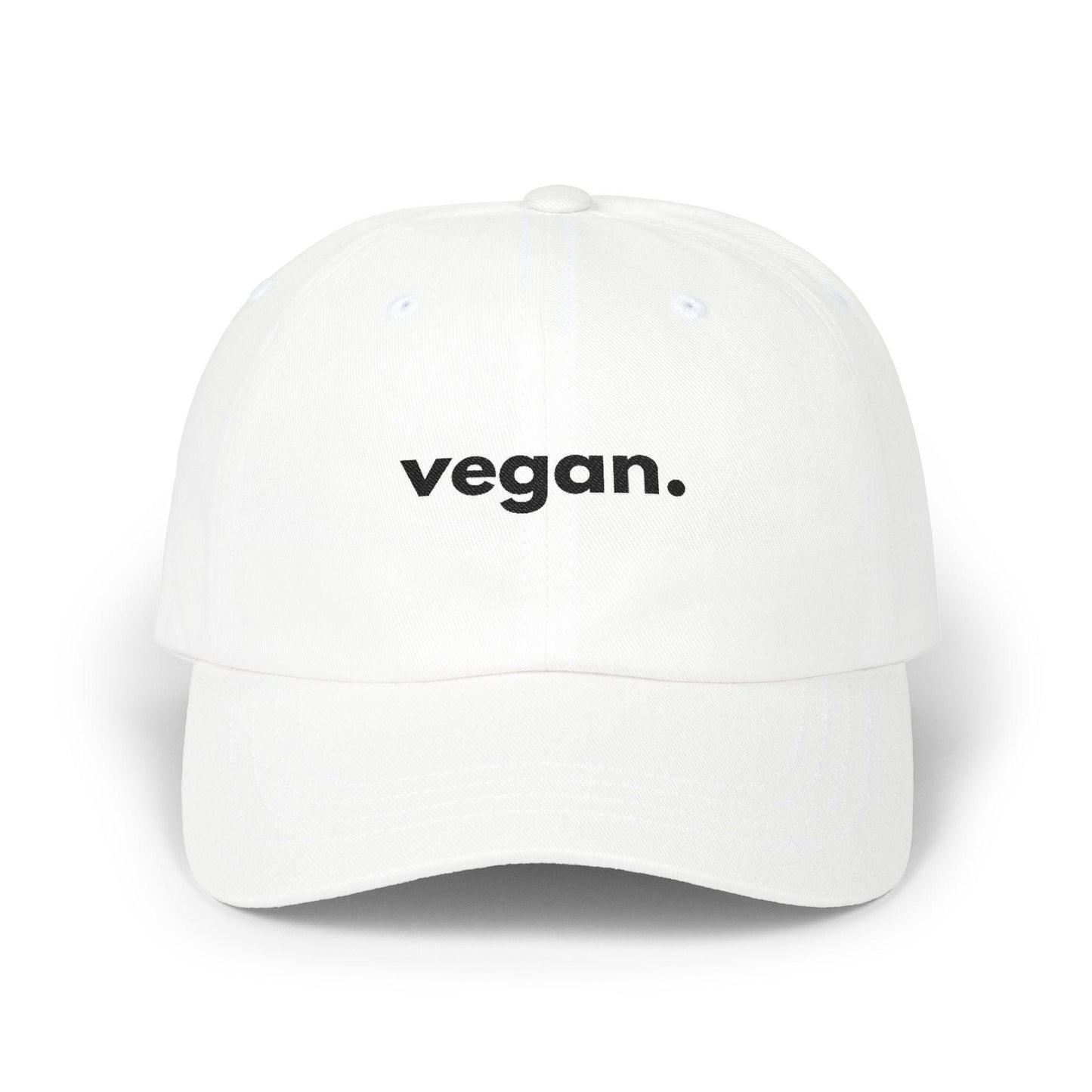 Minimalist Embroidered Cotton Cap, Vegan Lifestyle Logo Hat