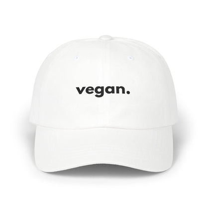 Minimalist Embroidered Cotton Cap, Vegan Lifestyle Logo Hat
