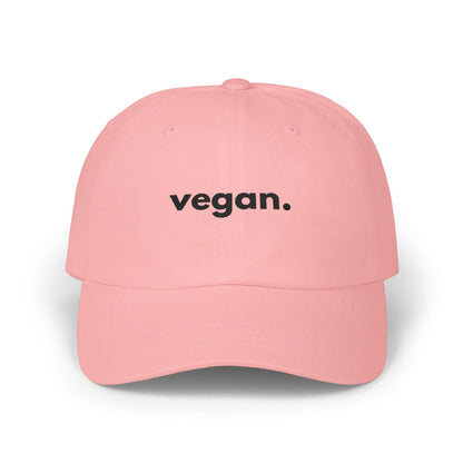 Minimalist Embroidered Cotton Cap, Vegan Lifestyle Logo Hat