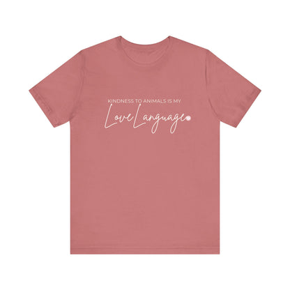 Kindness to Animals Love Language Shirt, Heart Paw Animal Lover Tee