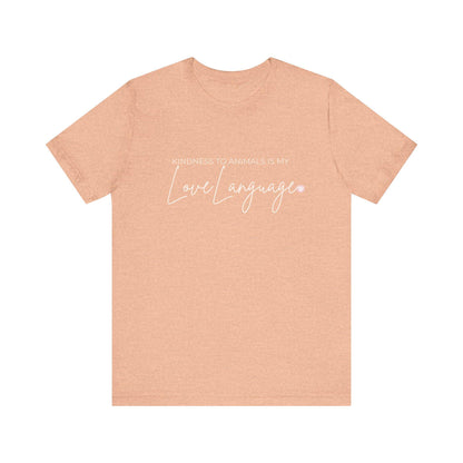 Kindness to Animals Love Language Shirt, Heart Paw Animal Lover Tee