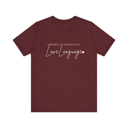 Kindness to Animals Love Language Shirt, Heart Paw Animal Lover Tee
