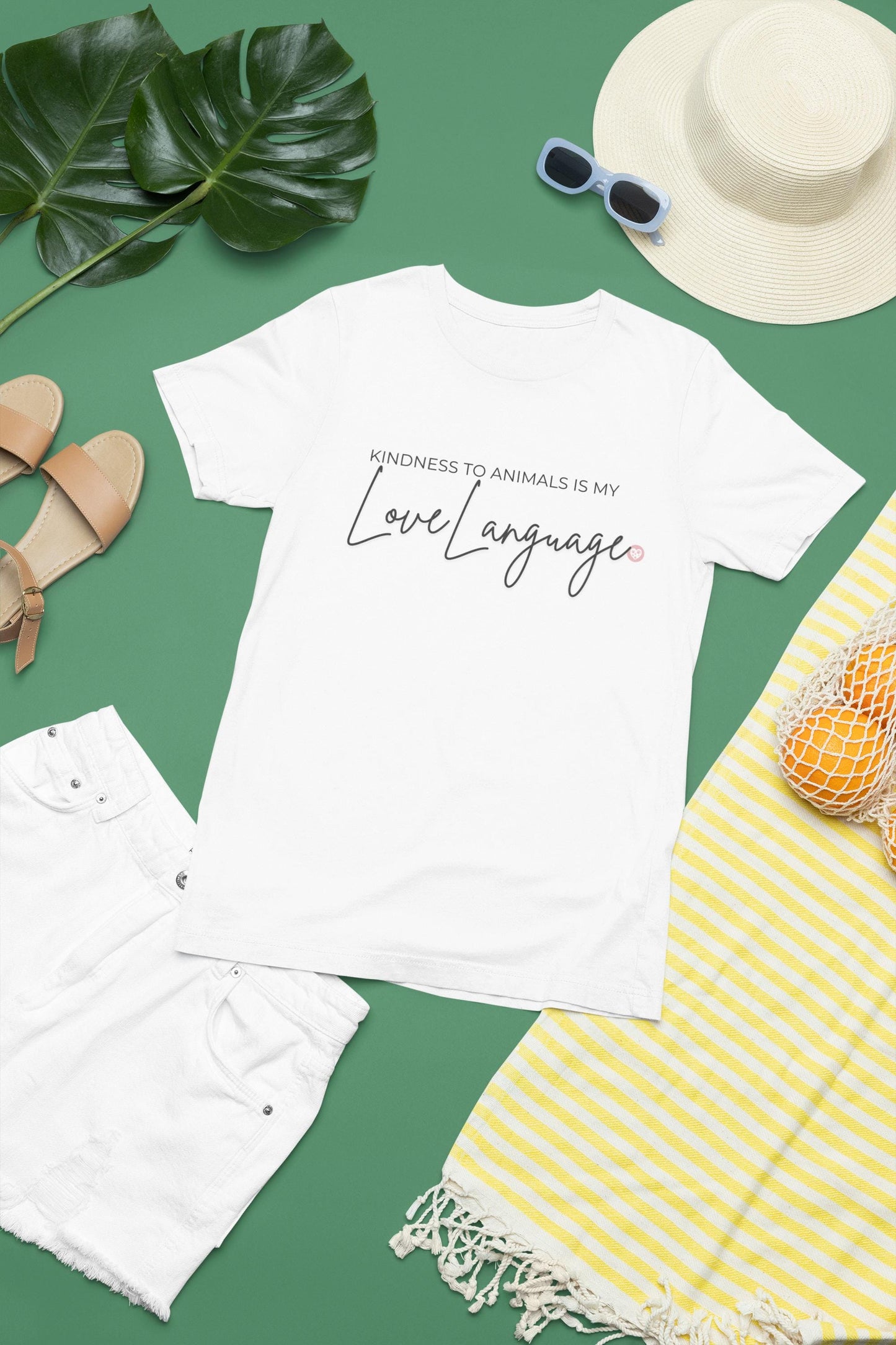 Kindness to Animals Love Language Shirt, Heart Paw Animal Lover Tee