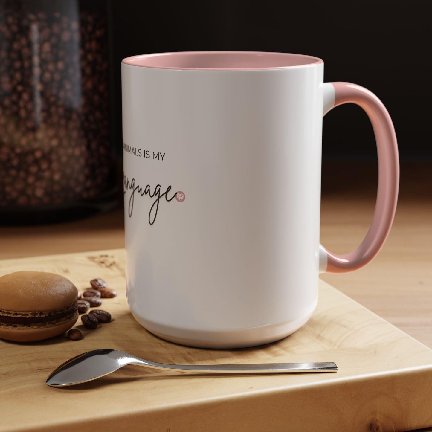 Kindness to Animals is My Love Language Mug | Accent Coffee Mug