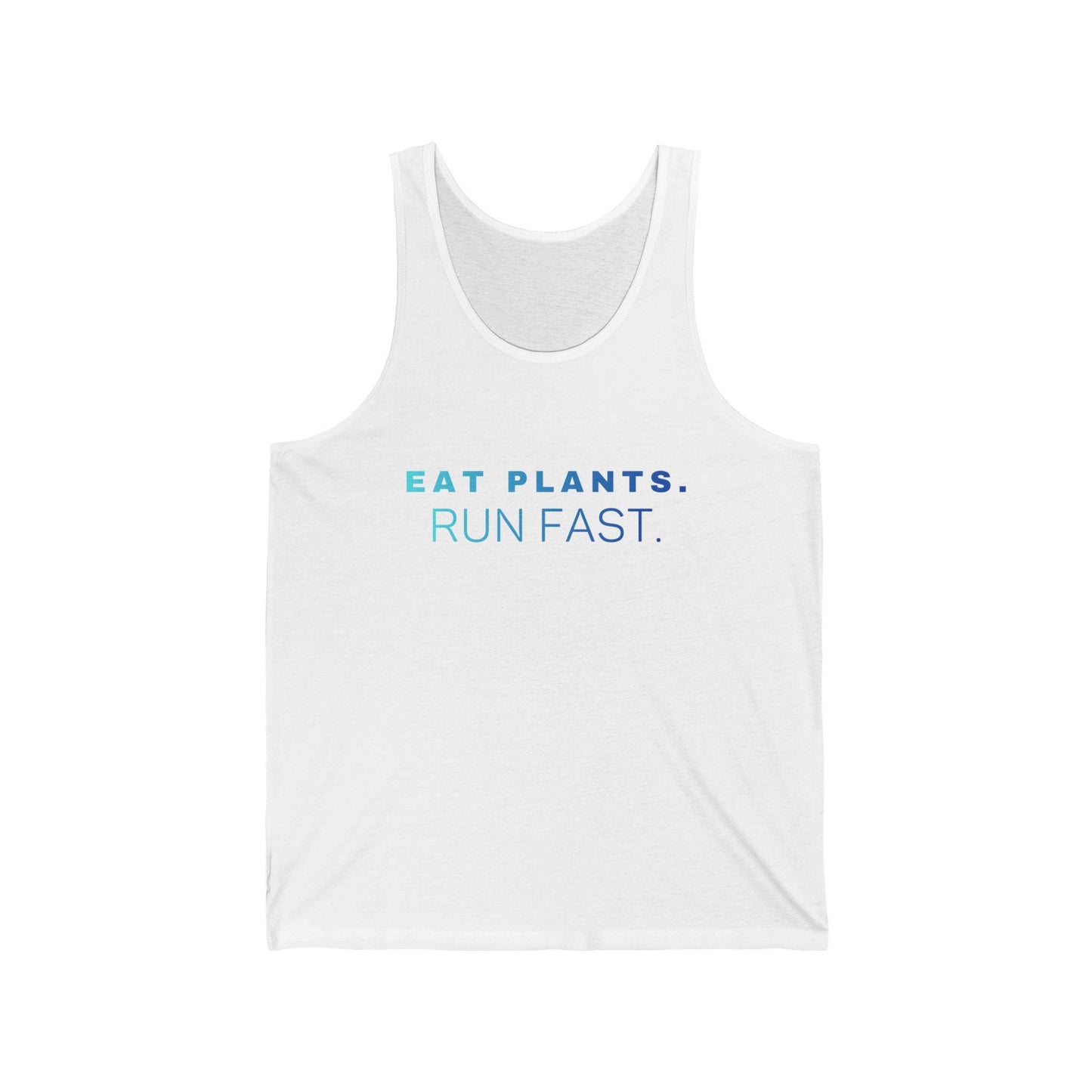 Eat Plants Run Fast Tank Top, Minimalist Vegan Workout Shirt, Plant Based Fitness Apparel