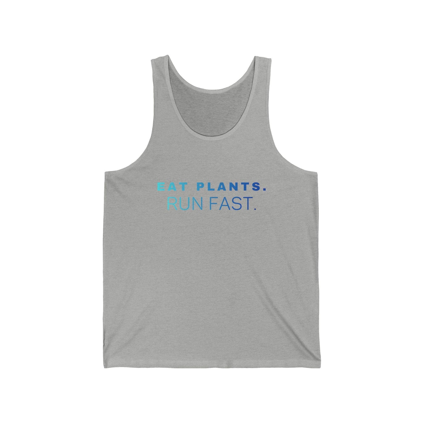 Eat Plants Run Fast Tank Top, Minimalist Vegan Workout Shirt, Plant Based Fitness Apparel
