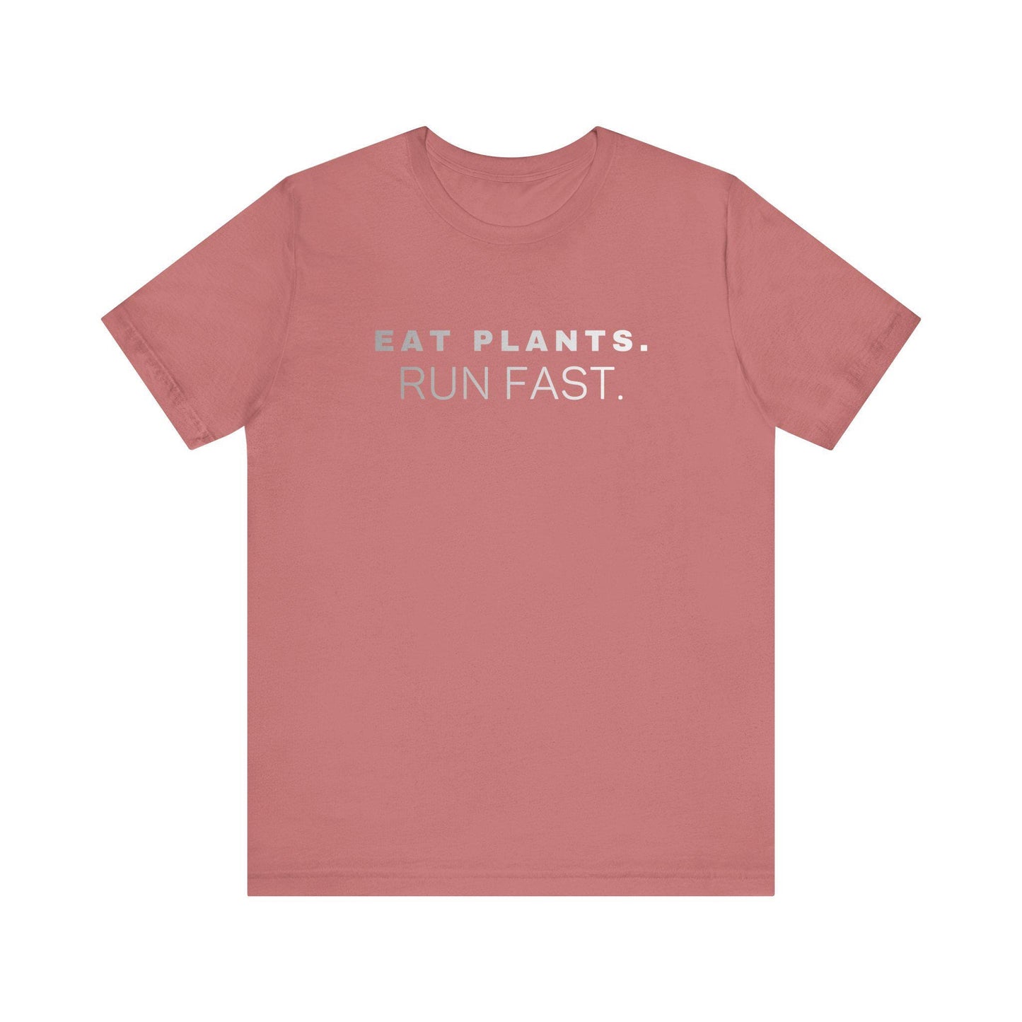 Eat Plants Run Fast T-Shirt, Minimalist Vegan Fitness Tee, Running Lifestyle Top