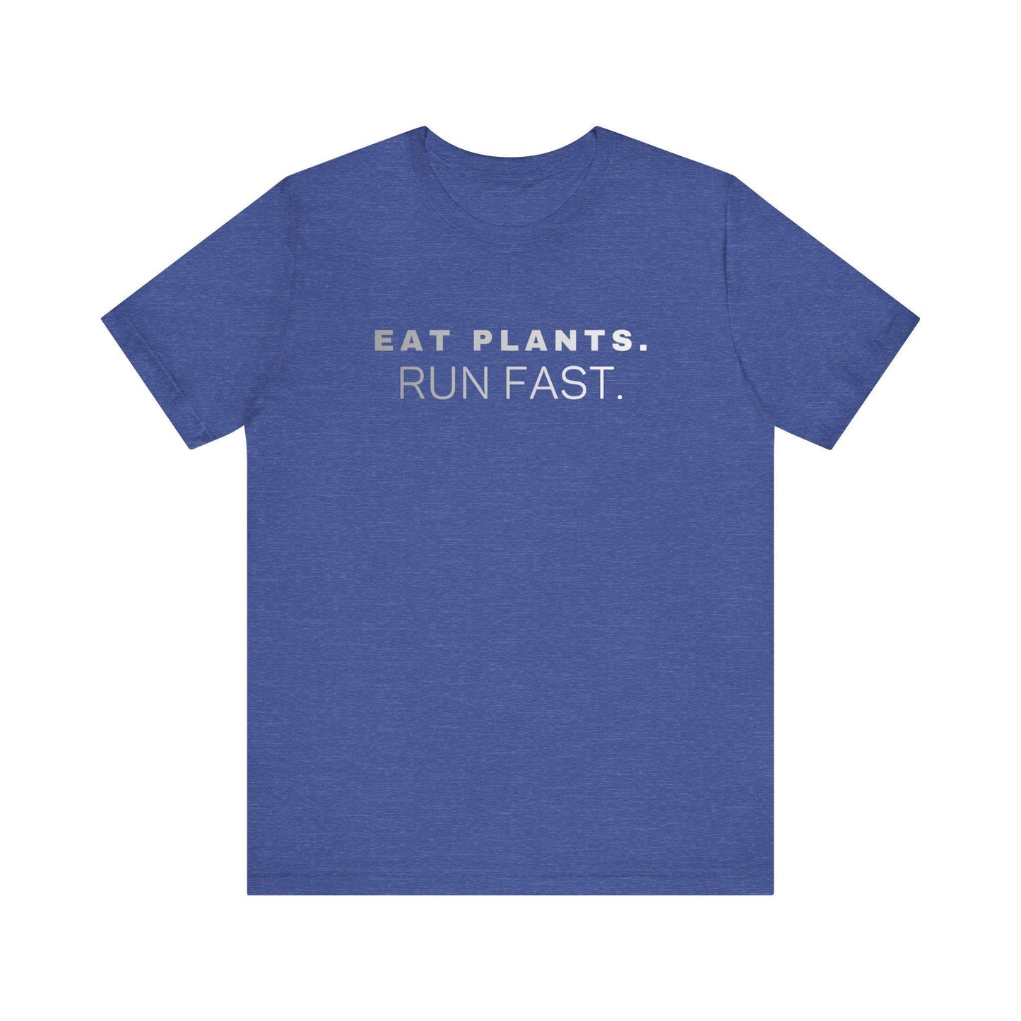 Eat Plants Run Fast T-Shirt, Minimalist Vegan Fitness Tee, Running Lifestyle Top
