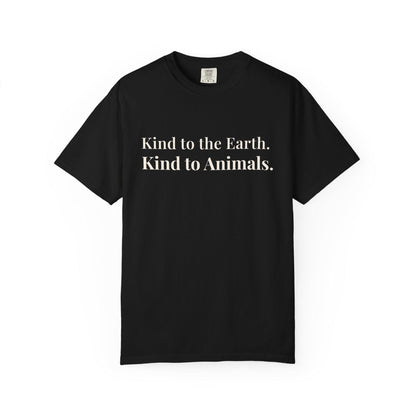 Kind Earth Animals T-Shirt | Environmental Vegan Message Tee