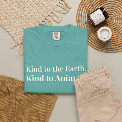 Kind Earth Animals T-Shirt | Environmental Vegan Message Tee