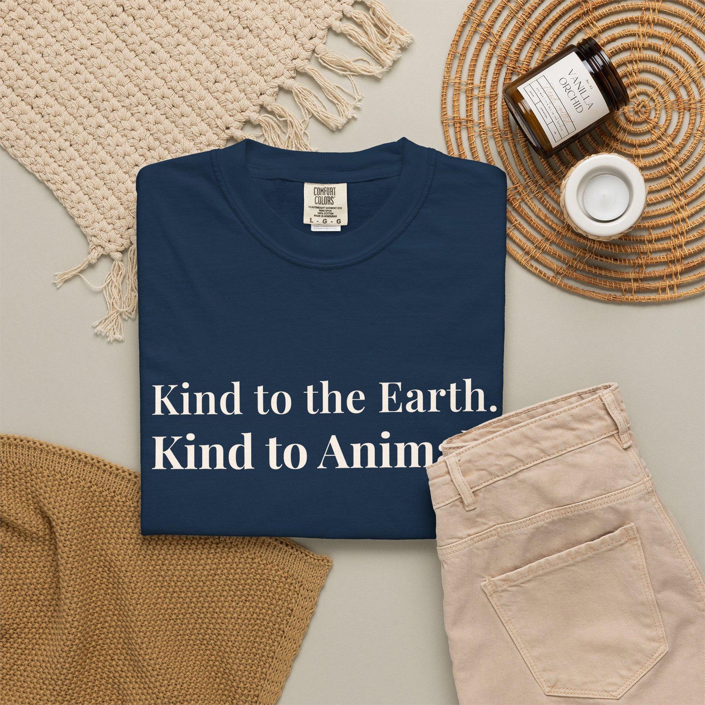 Kind Earth Animals T-Shirt | Environmental Vegan Message Tee