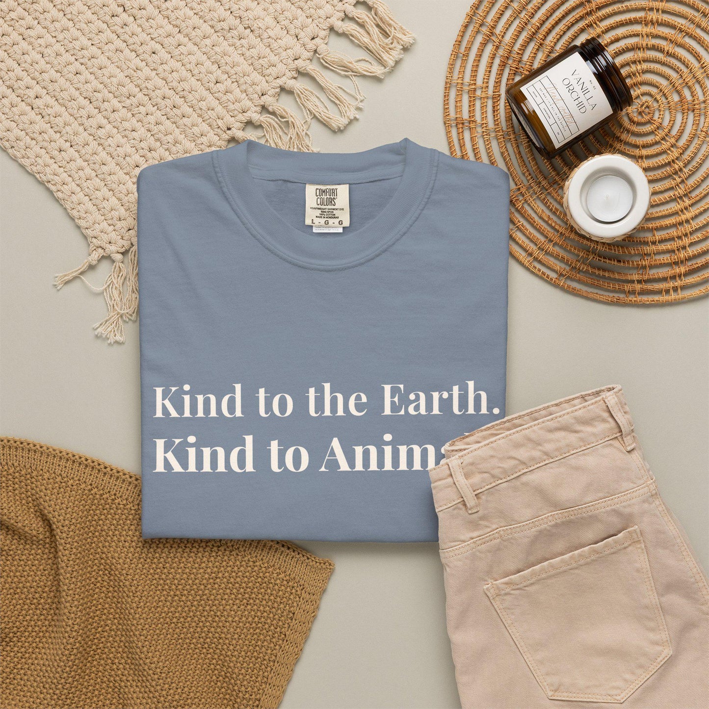 Kind Earth Animals T-Shirt | Environmental Vegan Message Tee