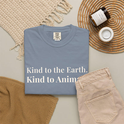 Kind Earth Animals T-Shirt | Environmental Vegan Message Tee