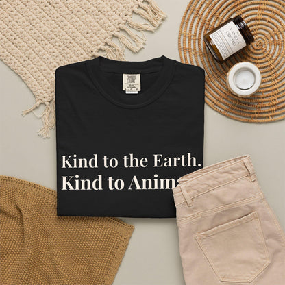 Kind Earth Animals T-Shirt | Environmental Vegan Message Tee