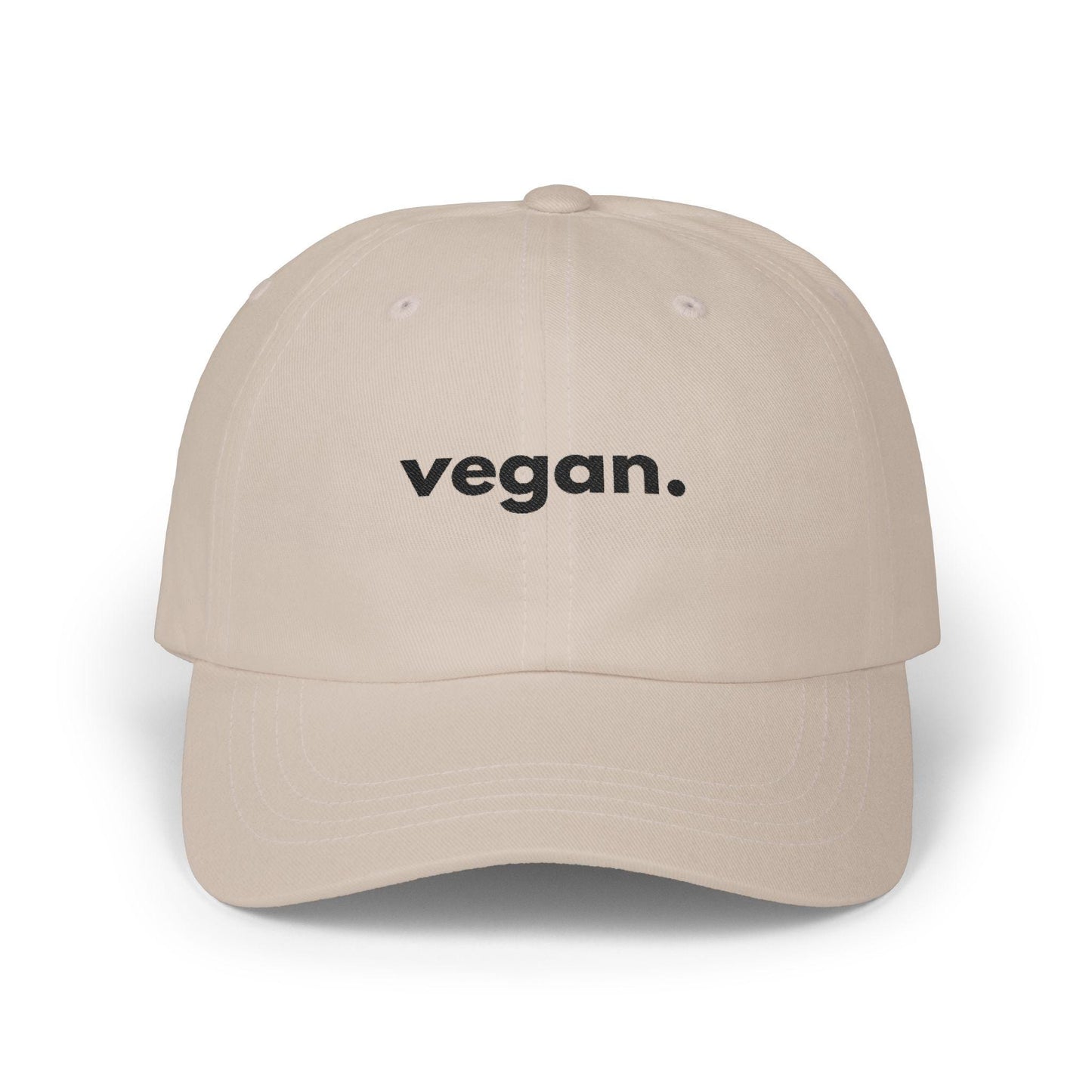 Minimalist Embroidered Cotton Cap, Vegan Lifestyle Logo Hat
