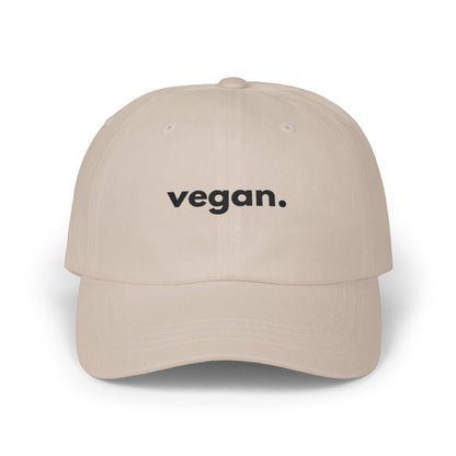 Minimalist Embroidered Cotton Cap, Vegan Lifestyle Logo Hat