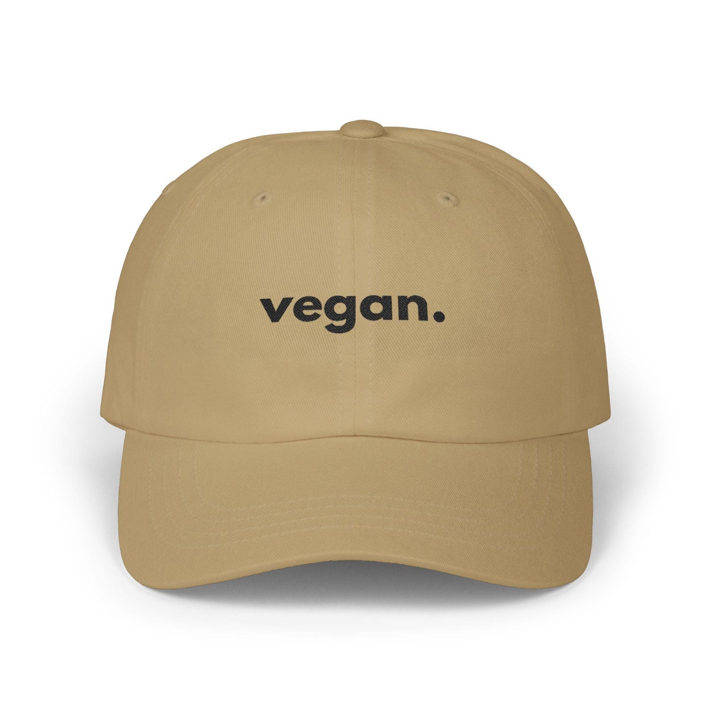 Minimalist Embroidered Cotton Cap, Vegan Lifestyle Logo Hat
