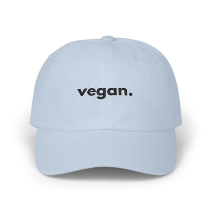 Minimalist Embroidered Cotton Cap, Vegan Lifestyle Logo Hat