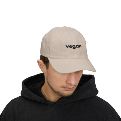 Minimalist Embroidered Cotton Cap, Vegan Lifestyle Logo Hat