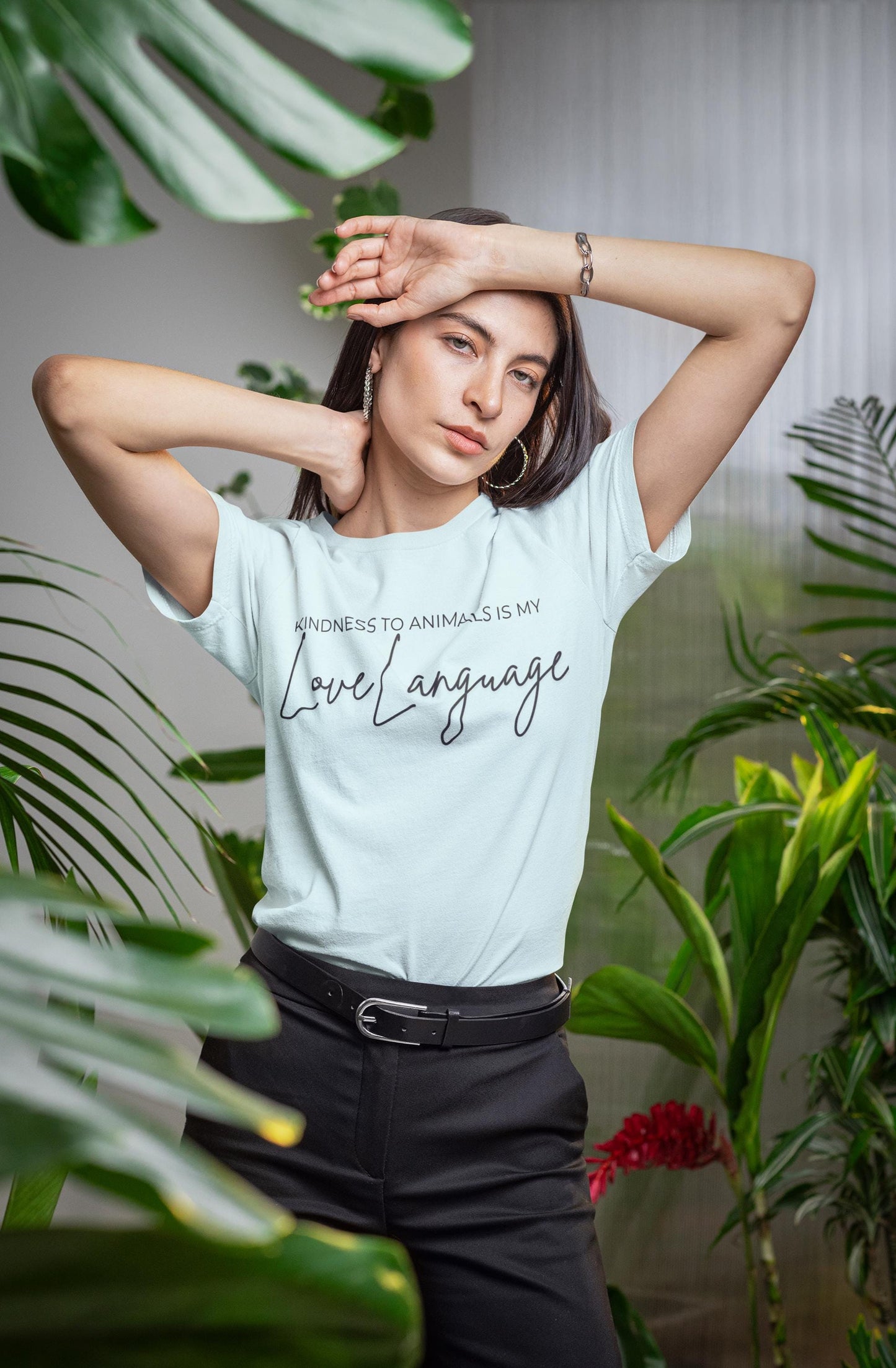 Kindness to Animals Love Language Shirt, Heart Paw Animal Lover Tee