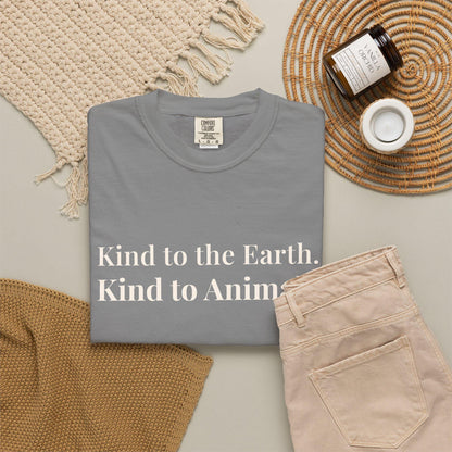 Kind Earth Animals T-Shirt | Environmental Vegan Message Tee