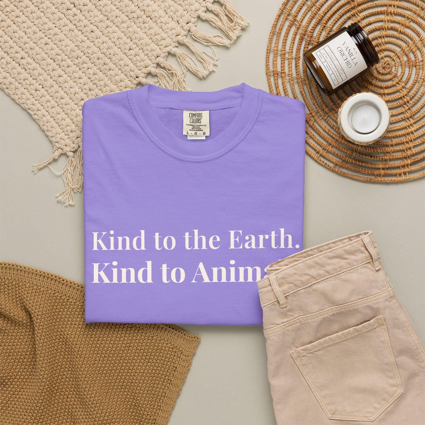 Kind Earth Animals T-Shirt | Environmental Vegan Message Tee