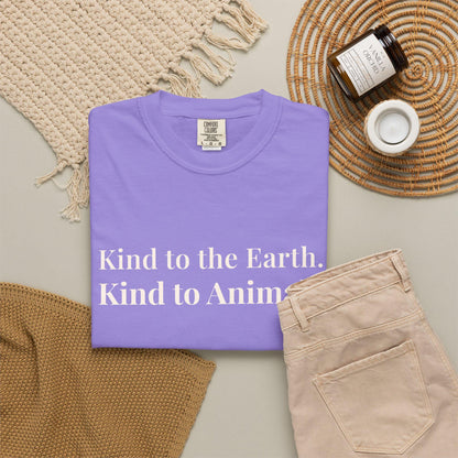 Kind Earth Animals T-Shirt | Environmental Vegan Message Tee