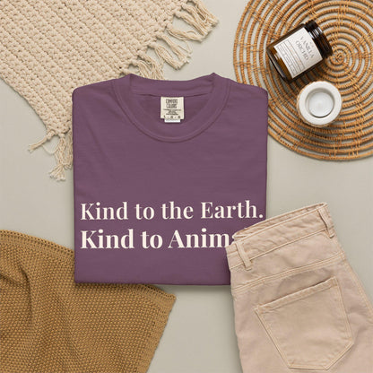Kind Earth Animals T-Shirt | Environmental Vegan Message Tee