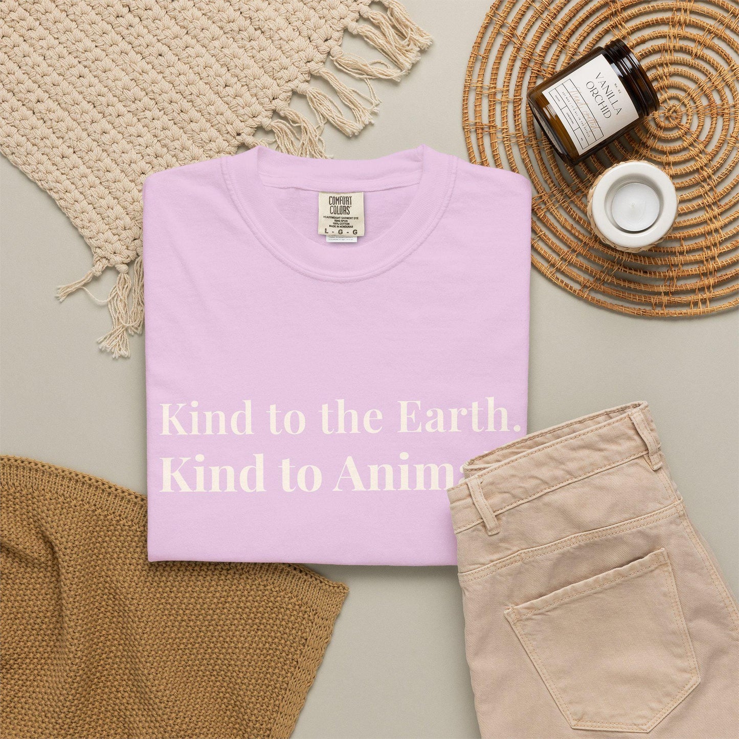 Kind Earth Animals T-Shirt | Environmental Vegan Message Tee