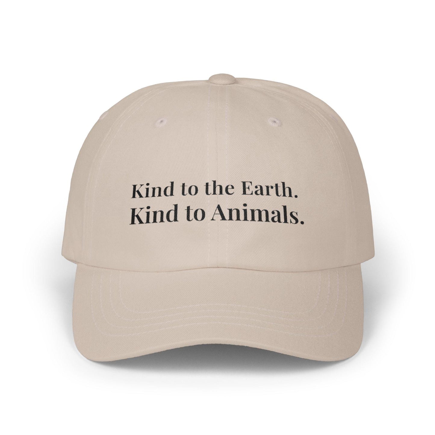 Kind to Earth Animals Cotton Cap, Minimal Vegan Message Hat