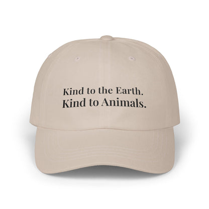 Kind to Earth Animals Cotton Cap, Minimal Vegan Message Hat