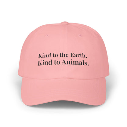 Kind to Earth Animals Cotton Cap, Minimal Vegan Message Hat