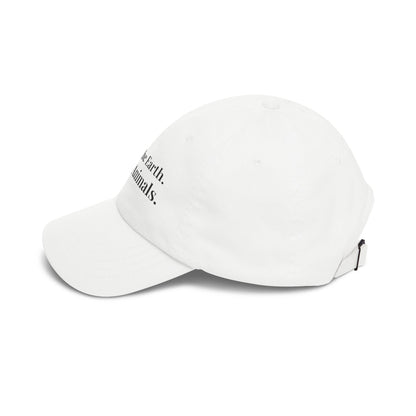 Kind to Earth Animals Cotton Cap, Minimal Vegan Message Hat