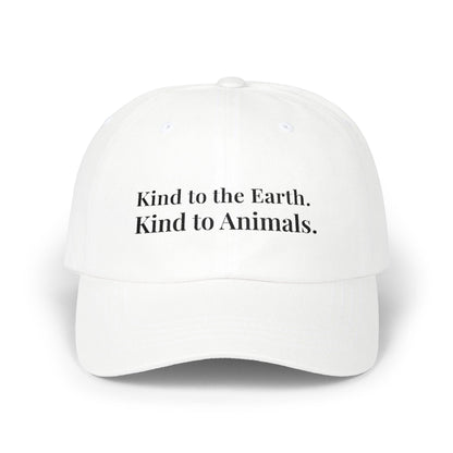 Kind to Earth Animals Cotton Cap, Minimal Vegan Message Hat