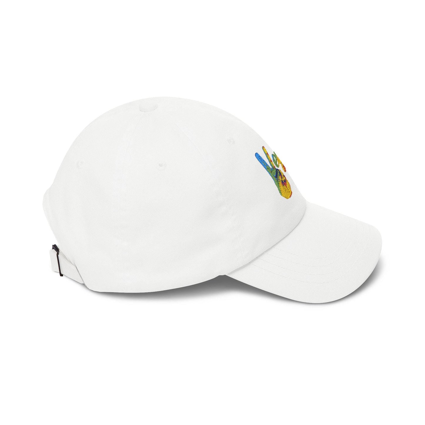 Vegan for Life Hat, Rainbow Peace Sign Cap, Plant Based Dad Hat