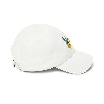 Vegan for Life Hat, Rainbow Peace Sign Cap, Plant Based Dad Hat