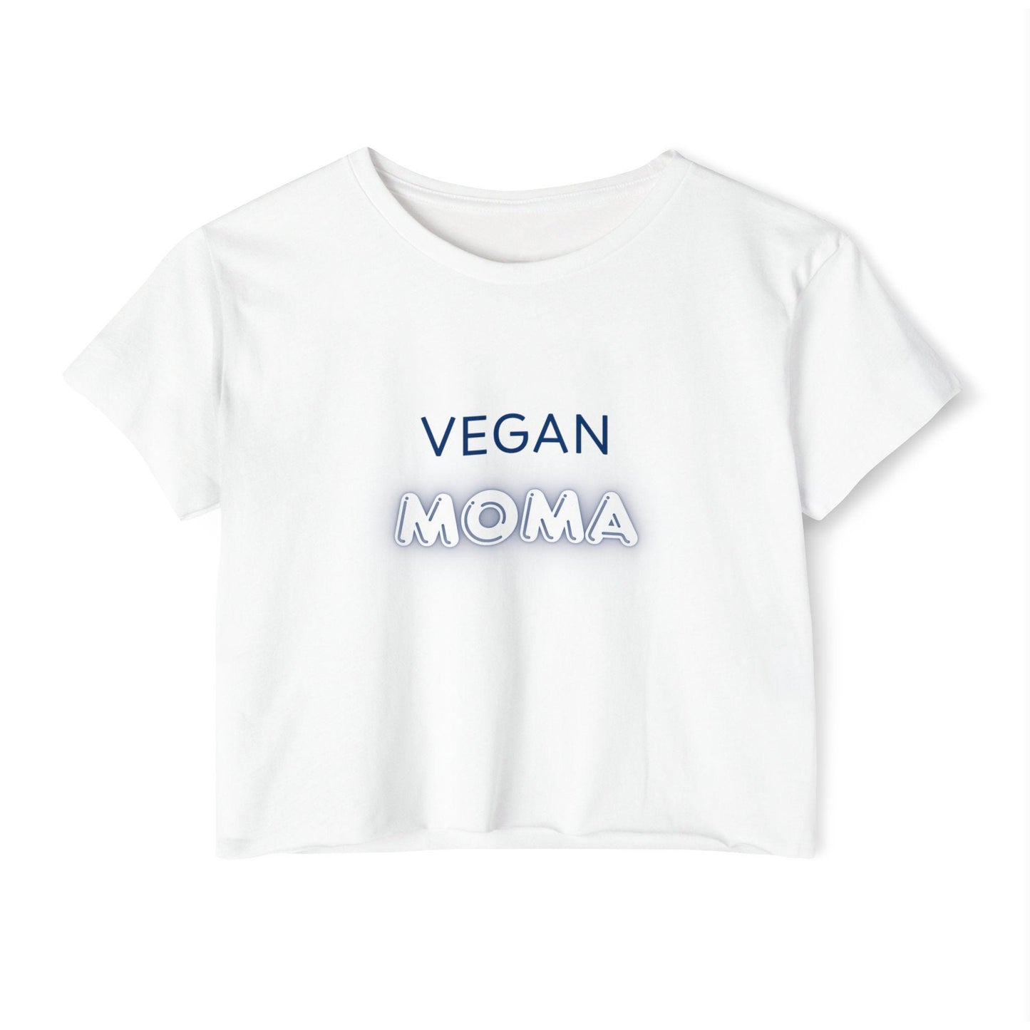 Vegan Moma Crop Top | Plant-Based Mom Shirt, Retro Neon Text