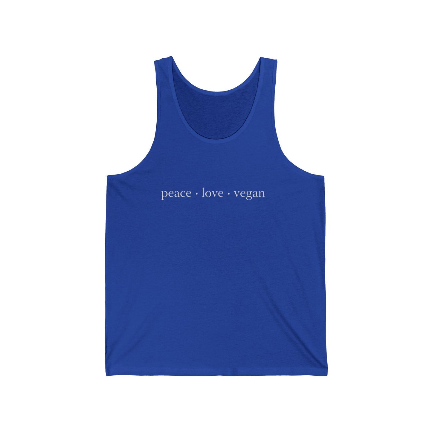 Peace Love Vegan Tank Top, Minimalist Graphic Shirt, Bella Canvas 3480