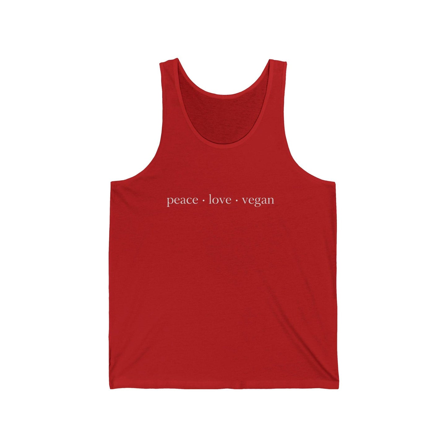 Peace Love Vegan Tank Top, Minimalist Graphic Shirt, Bella Canvas 3480