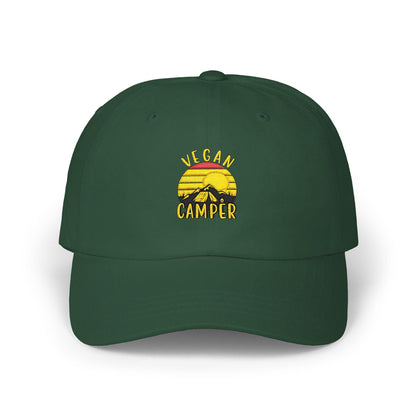 Vegan Camper Dad Hat, Retro Camping Cap, Embroidered Outdoors Adventure亚明