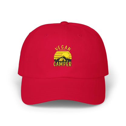 Vegan Camper Dad Hat, Retro Camping Cap, Embroidered Outdoors Adventure亚明