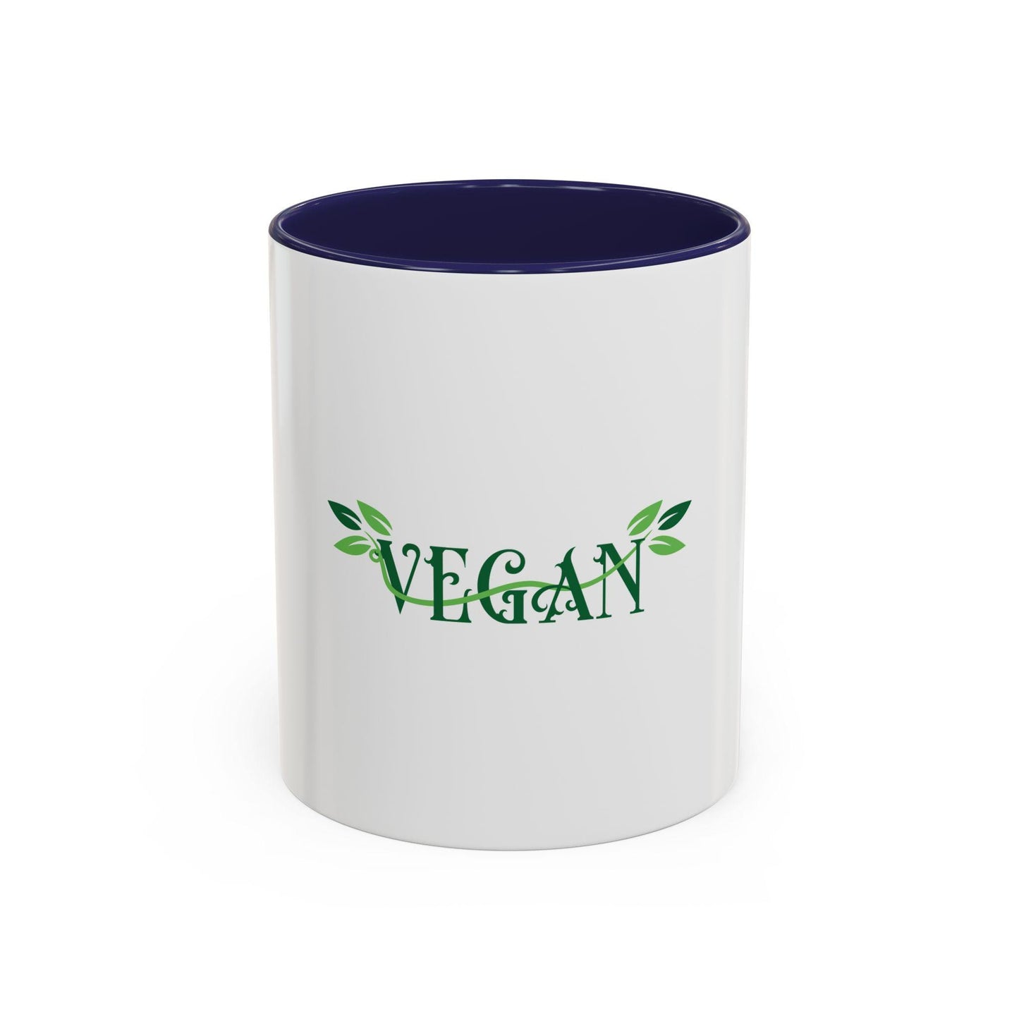 Vegan Leaf Script Mug | Accent Coffee Mug