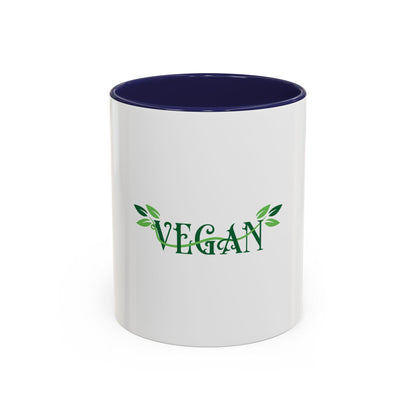 Vegan Leaf Script Mug | Accent Coffee Mug