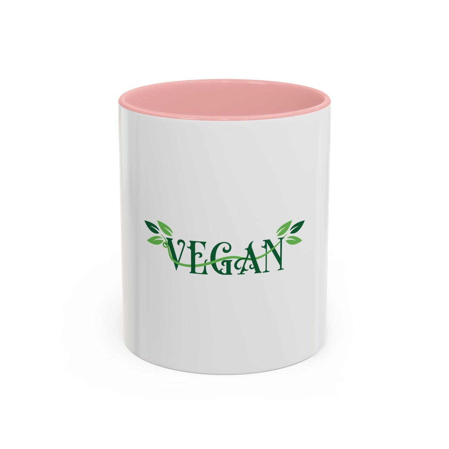 Vegan Leaf Script Mug | Accent Coffee Mug