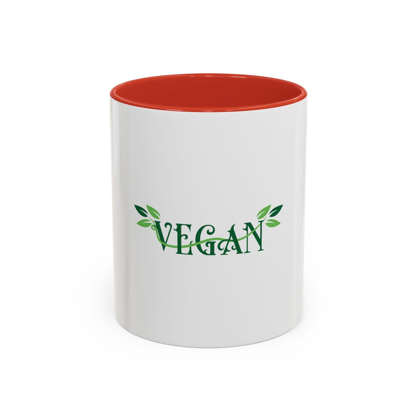 Vegan Leaf Script Mug | Accent Coffee Mug