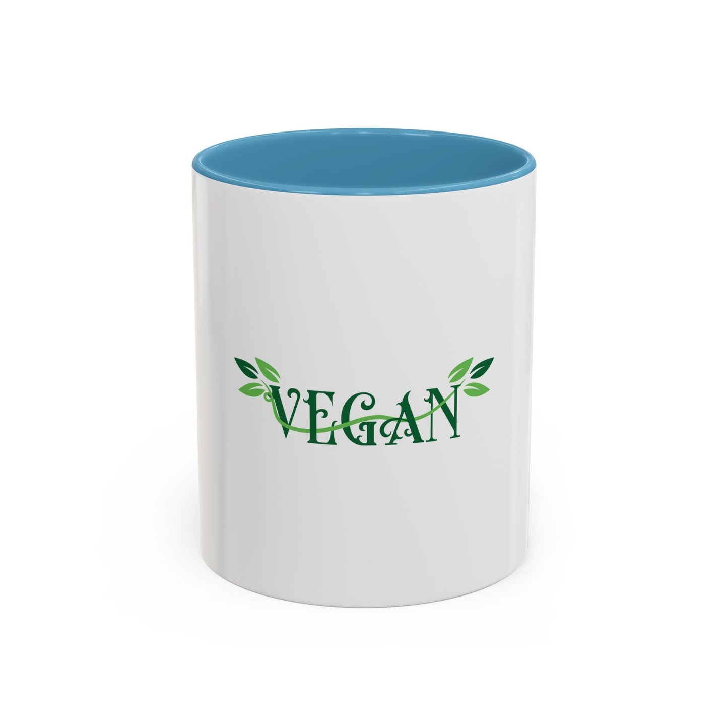 Vegan Leaf Script Mug | Accent Coffee Mug