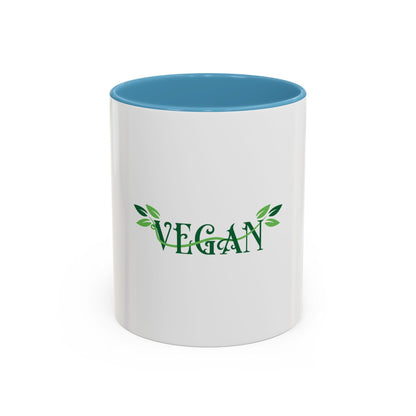 Vegan Leaf Script Mug | Accent Coffee Mug